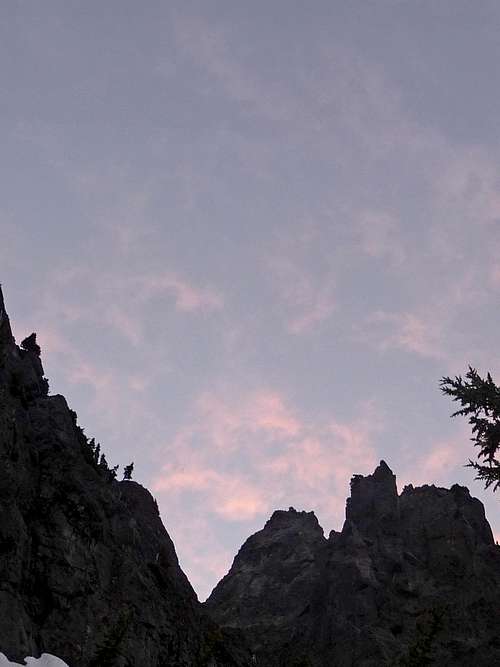 Pink Clouds above the Rocks