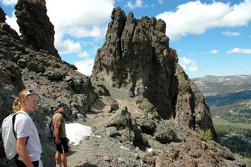 Heading back from Thimble Peak down the trail over the east side of Thunder Mountain