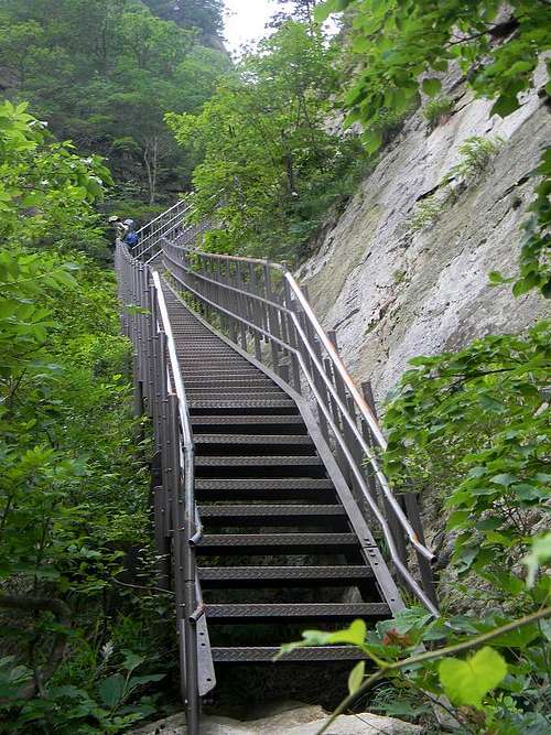 The Ubiquitous Metal Stairs in the Cheonbuldong Valley