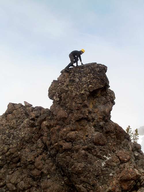 ryan climbing up that pillow basalt