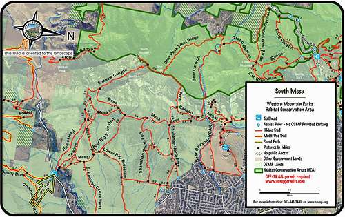 South Mesa Trail Map