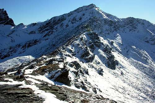 Mont Valaisan in winter mantle 