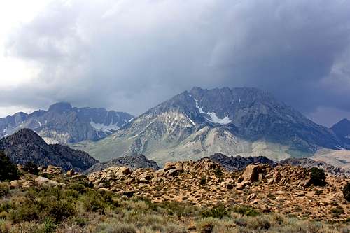Storm clouds muscling in over the high Sierra