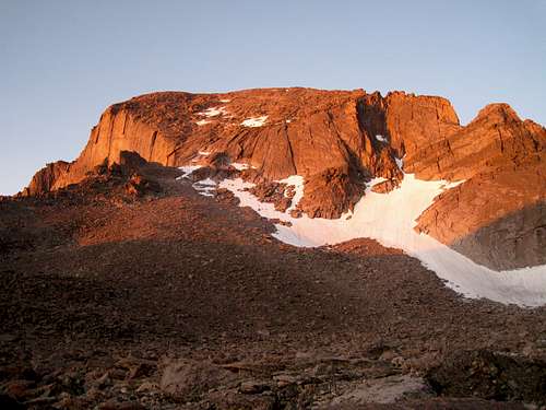 Morning light on the North Face of  Longs Peak