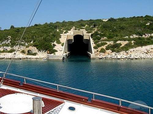 military tunnel in Vis bay