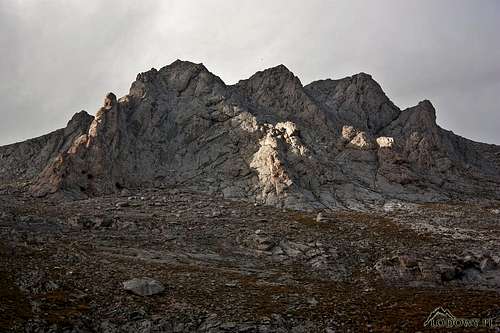 Vihren summit crags at dusk