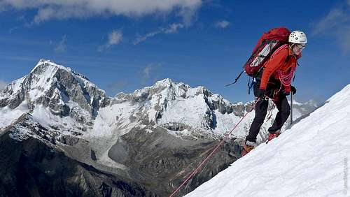 Climbers approaching summit