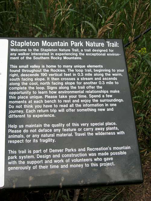 Stapleton Mountain Park Nature Trail (Braille Trail)