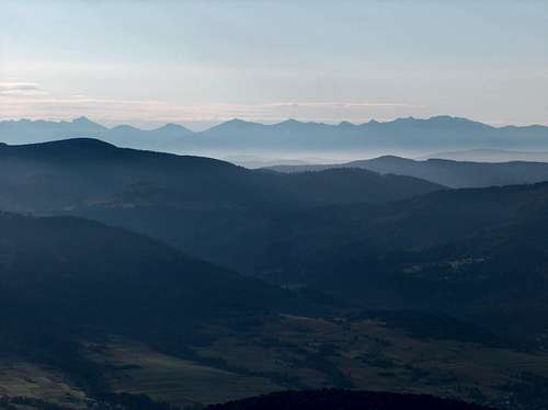 The Tatras from the top of Barania Góra
