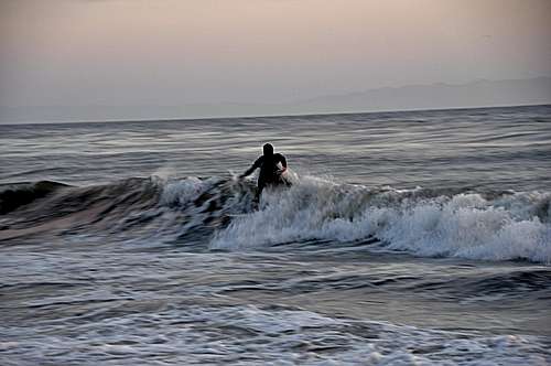 Riding the surf