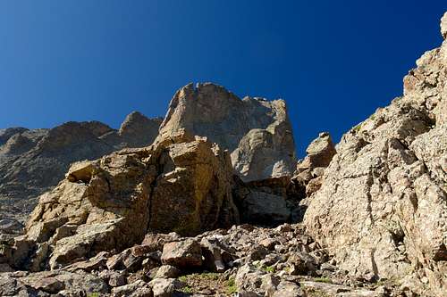 Access gully on the east side of the ridge