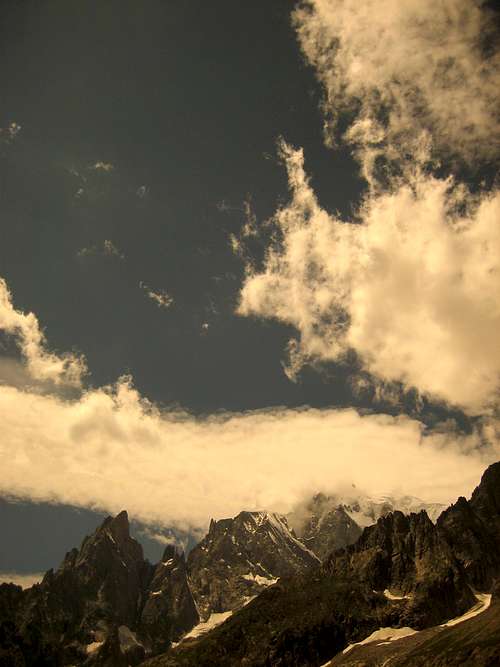 Mont Blanc in clouds