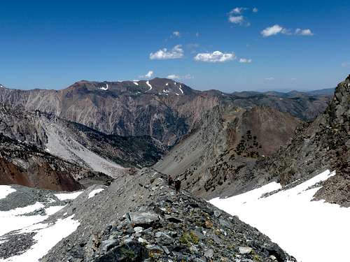Eagle Peak seen from high up in the Sawtooth Range