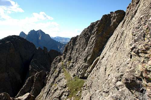 The upper North Ridge: view east