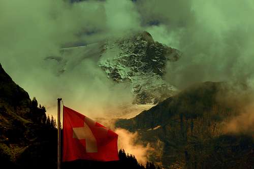 Ebenefluh with Switzerland flag