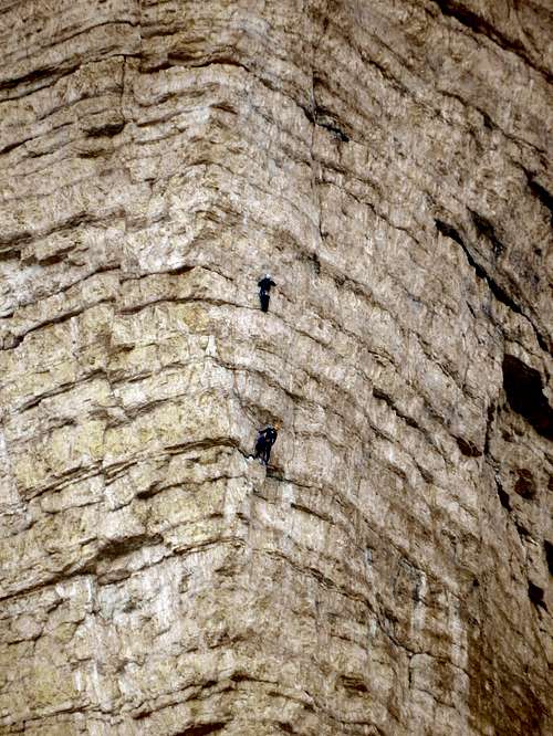 Climbers on the Cima Ovest