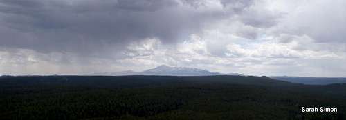 Rain moving in over Pikes Peak