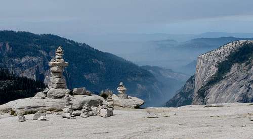 Half Dome summit cairns