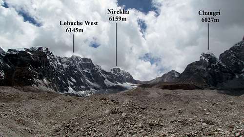 Lobuche W (6145) - Nirekha (6159m) - Changri (6027m)