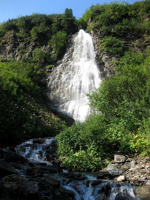 Waterfall at the head of the Rauris valley