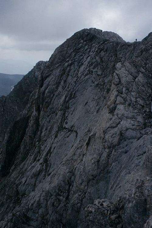 A climber goes to the summit...