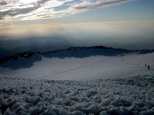 Mt Rainier's summit crater from Columbia Crest