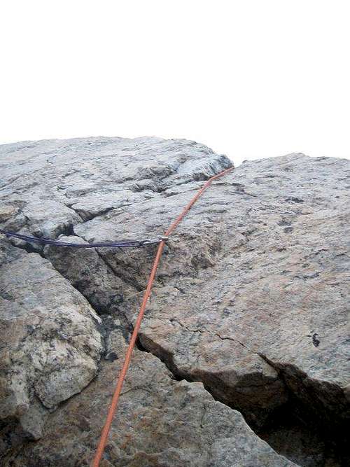 The one 5.7 pitch on the Upper Exum, just above Wall Street