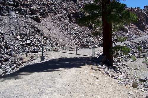 Mining Road and locked gate