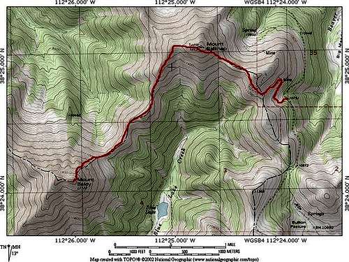 Basic USGS quad showing route...