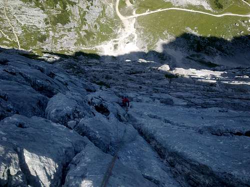Climbing Alpspitze North wall KG Weg