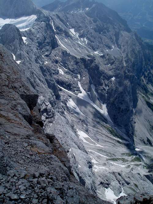 Looking down the Dachstein Südwand - I climbed this!