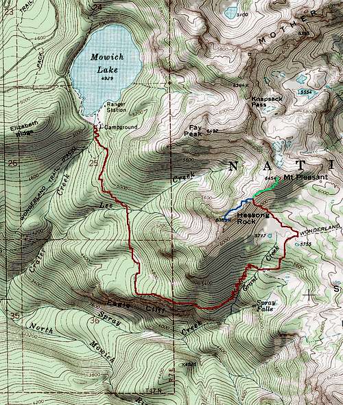 Route to Hessong Rock and Mount Pleasant