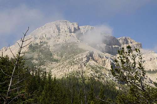 Crown Mountain in Clouds