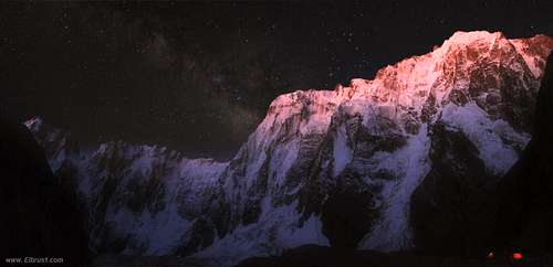 Night over Dykh-Tau North face...