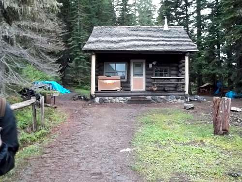The range cabin where the bootpath is located behind.