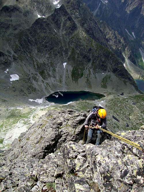 Abseiling from Divá veža