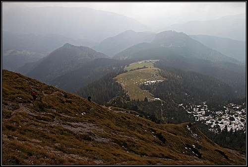 Descending from Kofce gora