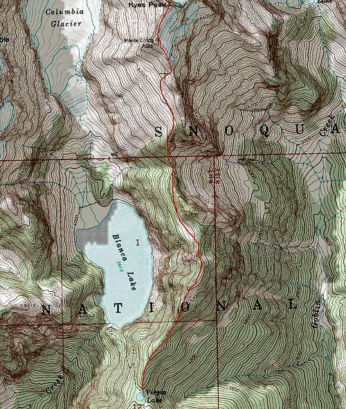 Kyes Peak Topo Map