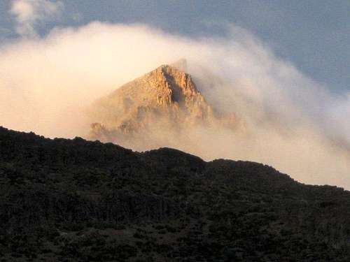 Clouds on Nevado Huarancante