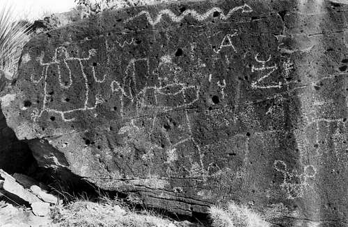 Alamo Mountain Petroglyphs in Black & White