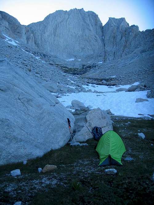 Camping in the Carillon-Cleaver cirque