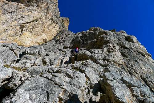 Michael scrambling to the upper route