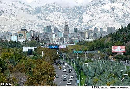 Tehran and the slopes of Mt. Tochal