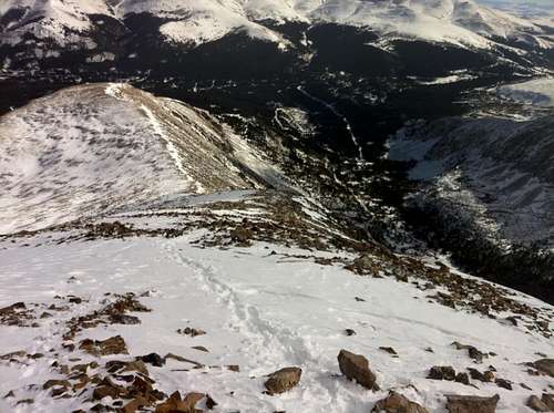 Looking down the East Ridge, Mt Quandary 11/6/11