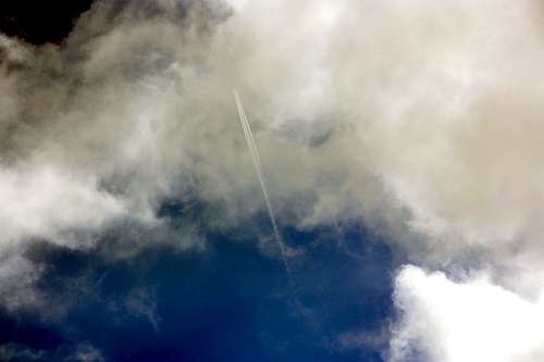 Jet streak through the clouds