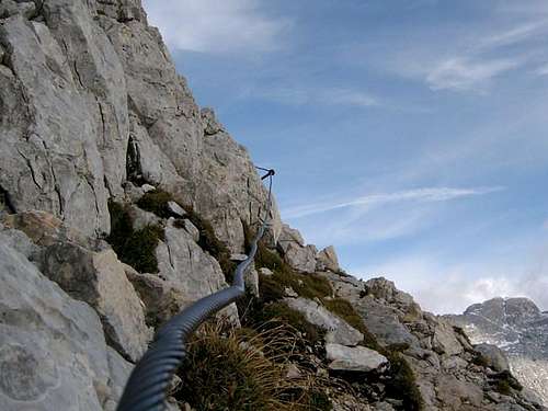 The secured trail to the top,...