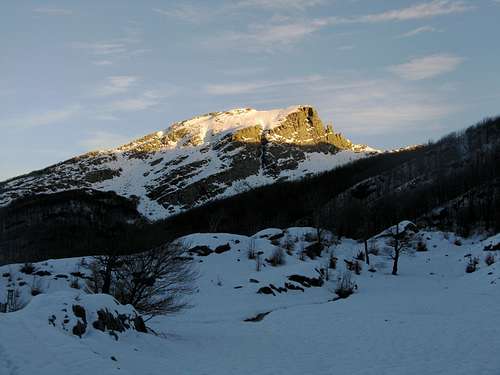 A winter sunset on Monte Scala North West Face