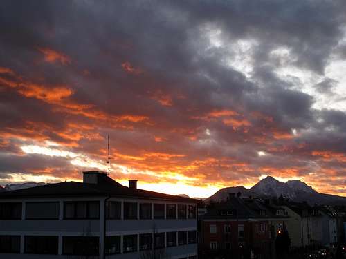 As if fire had been set to the sky over Salzburg