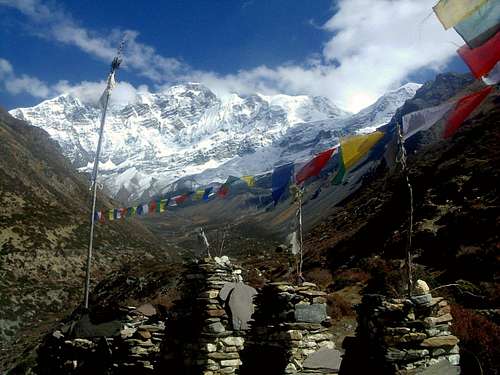 Annapurna trail - View towards Annapurna Range 