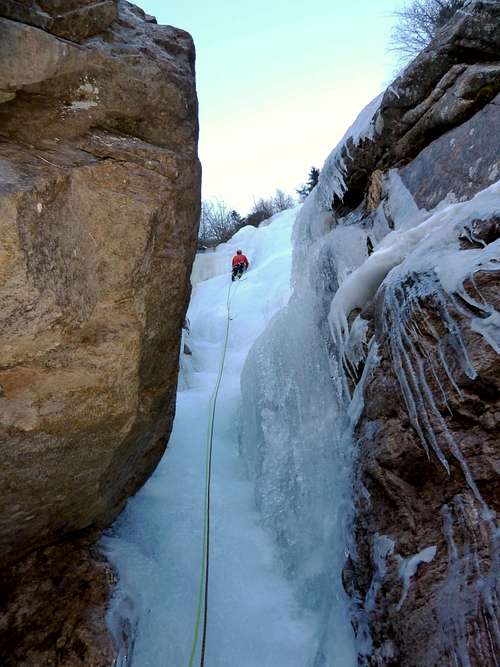 Ice climbing in Orco Valley